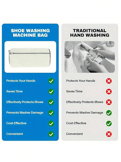 360° Shoe Cleaning Bag, Machine Washable, A Must-Have For Lazy People, Supports Hanging Drying, Suitable For All Types Of Shoes