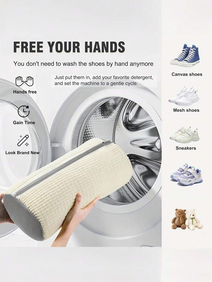360° Shoe Cleaning Bag, Machine Washable, A Must-Have For Lazy People, Supports Hanging Drying, Suitable For All Types Of Shoes