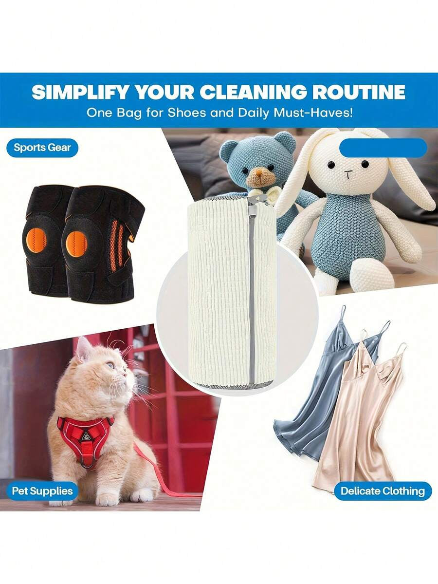 360° Shoe Cleaning Bag, Machine Washable, A Must-Have For Lazy People, Supports Hanging Drying, Suitable For All Types Of Shoes
