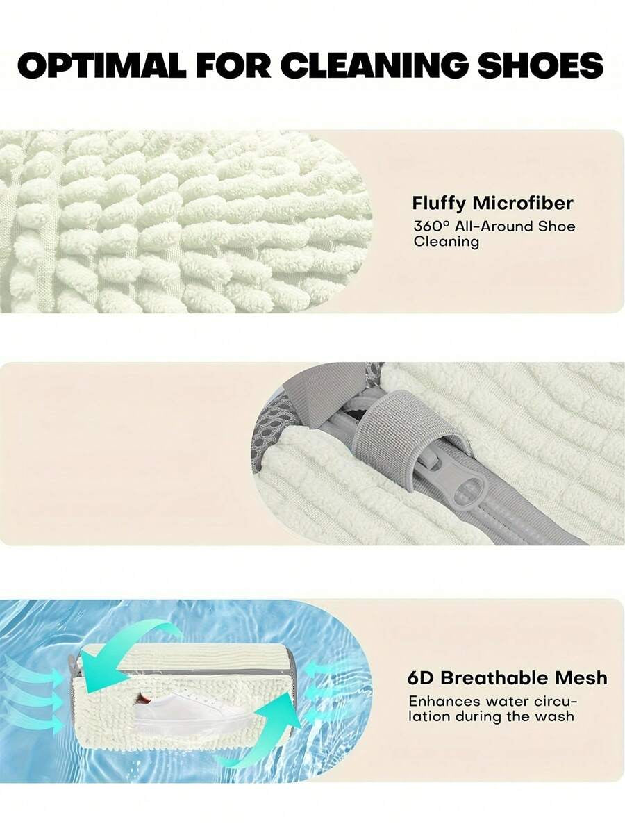 360° Shoe Cleaning Bag, Machine Washable, A Must-Have For Lazy People, Supports Hanging Drying, Suitable For All Types Of Shoes