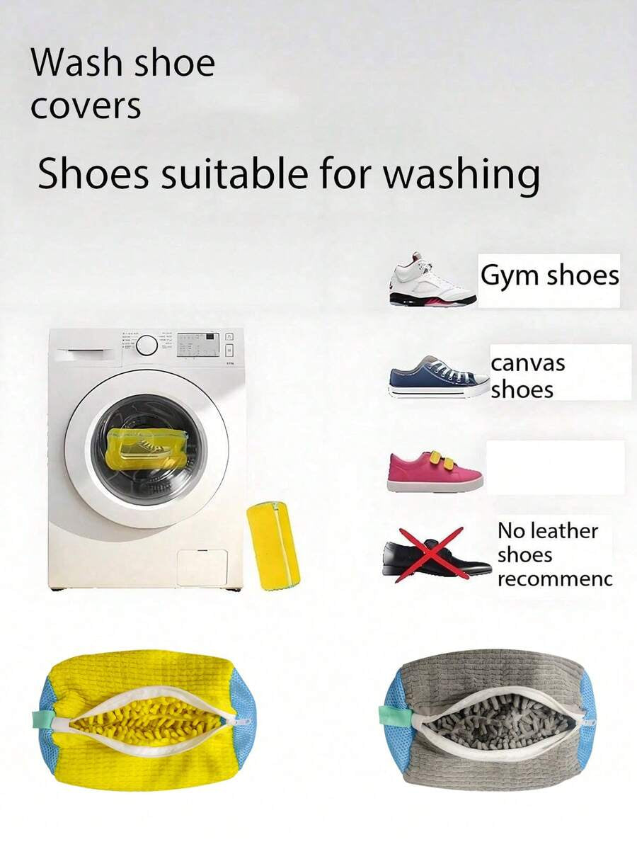 360° Shoe Cleaning Bag, Machine Washable, A Must-Have For Lazy People, Supports Hanging Drying, Suitable For All Types Of Shoes