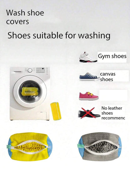 360° Shoe Cleaning Bag, Machine Washable, A Must-Have For Lazy People, Supports Hanging Drying, Suitable For All Types Of Shoes