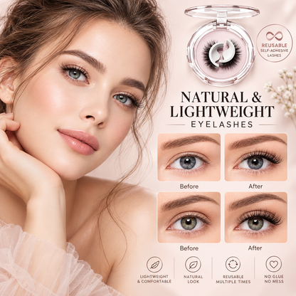 Reusable Self-Adhesive Eyelashes – No-Glue Natural False Lashes