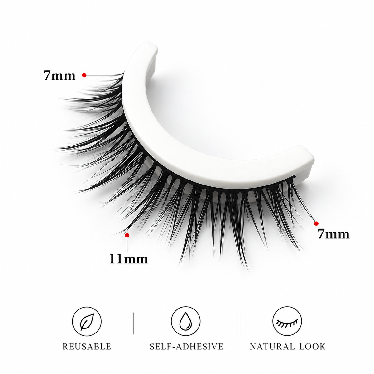 Reusable Self-Adhesive Eyelashes – No-Glue Natural False Lashes