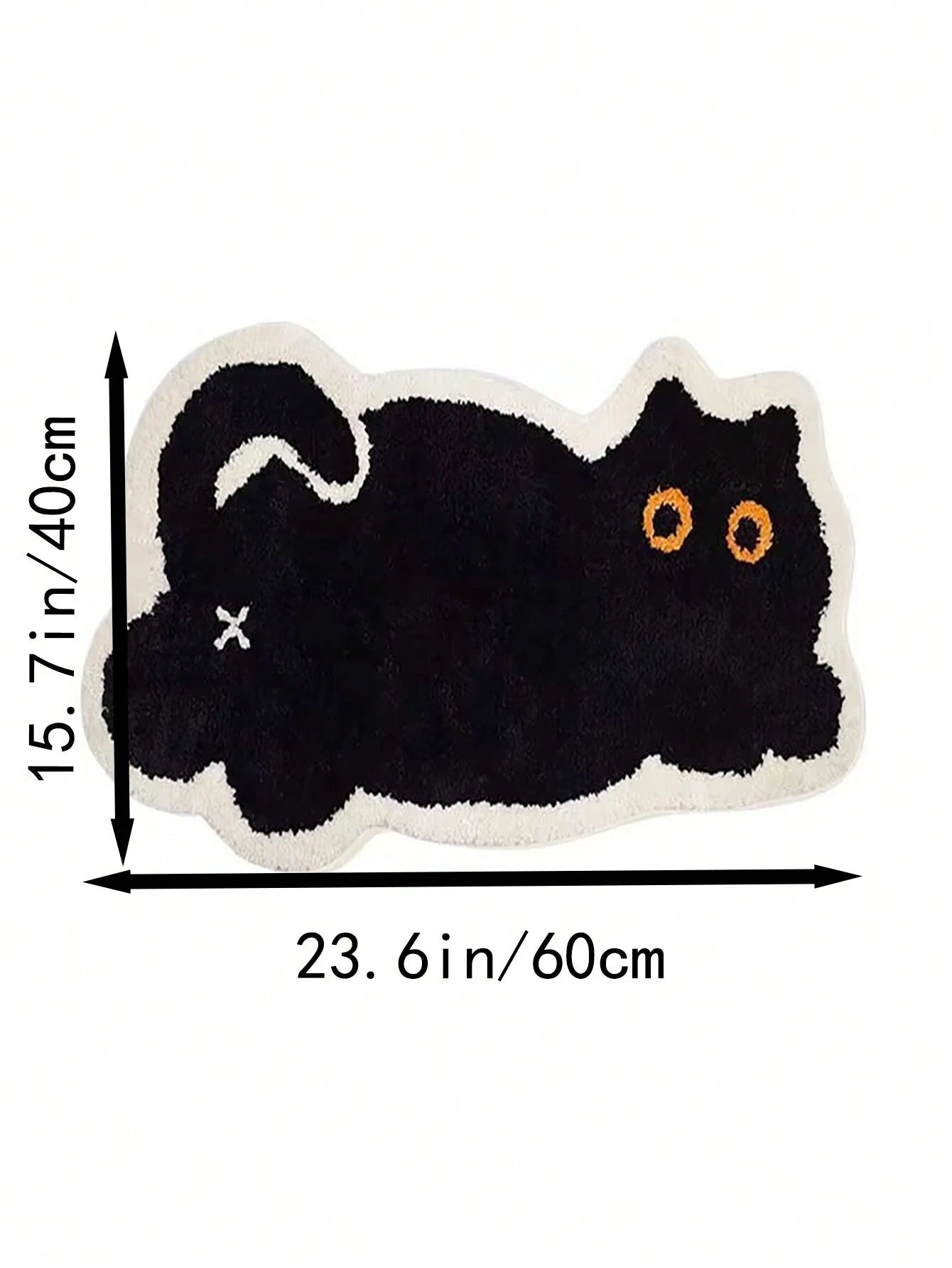 Cute Cat Pattern Floor Mat 40X60cm (15.7X23.6inch), Soft Plush Non-Slip Water Absorbent Bath Mat For Bathroom, Bedroom, Living Room, Kitchen, Entryway, Washable, New Arrival Autumn Season, Halloween Decoration